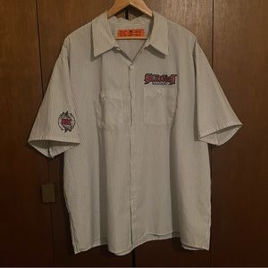 Hellenbach / Red Kap Mens 3XL Striped Short Sleeve Button up Motorcycle Wear